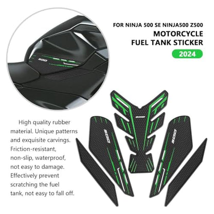 For Ninja 500 Z500 Ninja 500 SE Ninja500 2024 2025 2026 New Accessories Side Fuel Tank Pads Protection Stickers Decals Fuel Tank Knee Pads Traction Pads Fuel Tank Pads (Green)