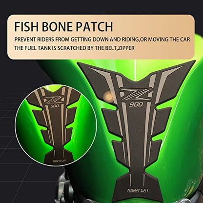 NIGHT CAT Motorcycle Gas Tank Protectors pad,Fuel Tank Protection Sticker,Compatible with Z900,Fuel Tank Side Traction mat,Anti-Slip(Z900 Black)