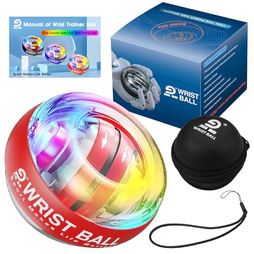 JIN BD Auto-Start Wrist Ball – GYRO Ball Trainer - color: Red