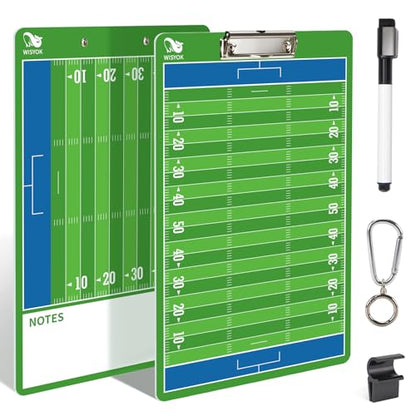 WISYOK Football Clipboard for Coaches, Dry Erase | Double Sided, for Football, Coach Gift, Game Planning, Practice, Training, Tactics - style: Football