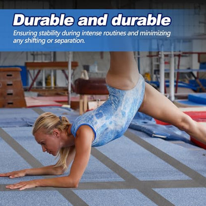 Shappy Gymnastics Mat Hook Fastener Gymnastics Cheer Mats Tape Strip for Tumbling 4" Wide Carpet Repair Nylon Hook for Carpet Bonded Foam Seams Cheer Gym Floors Cheerleading Supplies - color: Gray