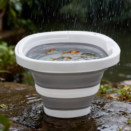 CHILDLION Collapsible Bucket 5L, Foldable Mop Bucket Car Wash Buckets with Handle for Cleaning Supplies, Portable Sink Wash Basin Storage Bin Ice Tub for Fishing Beach Outdoor Camping Kitchen (Square)