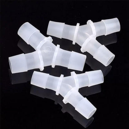 5 Pcs Aquarium Air Pump Connectors Y-Shaped Air Valve 3 Way Airline Tubing Plastic Barb Equal Hose Anti-Shedding Fish Tank Tube Adapters Splitter