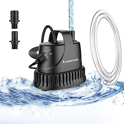 400GPH Submersible Water Pump, 20W Water Fountain Pump, Aquarium Pump, 1500L/H Water Pump with 7ft Power Cord for Garden Fountain, Water Table, Waterfall, Fish Tank, Pond, Hydroponics - size: 20W-400GPH