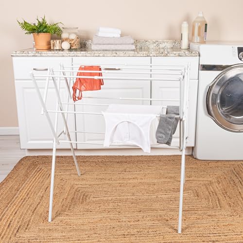 Household Essentials Clothes Drying Rack, Foldable, Expandable and Collapsible Laundry Drying Rack, White - color: White