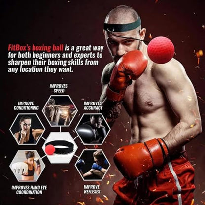 Boxing Reflex Ball Headband Set Compact, Portable, Strength Training