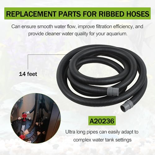 A20236 Ribbed Hosing for Fluval FX2/FX4/FX6 Canister Filters,13.25 Feet Fits Aquarium Filter Replacement Part (A20236)
