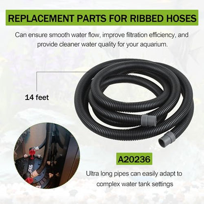 A20236 Ribbed Hosing for Fluval FX2/FX4/FX6 Canister Filters,13.25 Feet Fits Aquarium Filter Replacement Part (A20236)