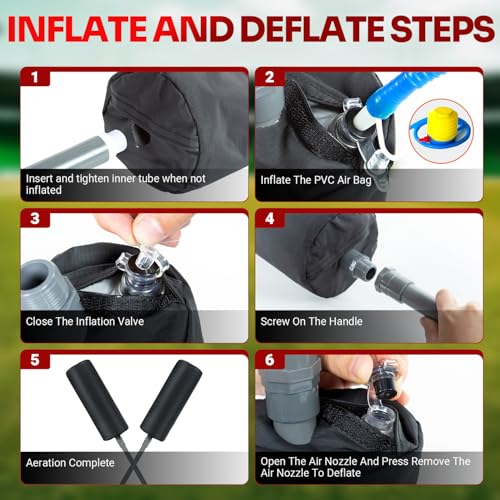 Inflatable Blocking Pads, 2 Pack for Football & Basketball Training | Padded defense training equipment with pugil sticks for football, basketball, lacrosse, boxing and martial arts practice