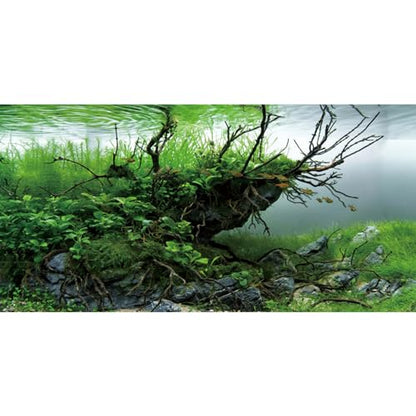 AWERT 72x18 inches Branches Fish Tank Background Seaweed Aquarium Background River Bed & Lake Aquarium Background Vinyl Background - size: 72x18in/180x45cm