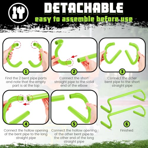 Gemscream 5 Pcs Speed Agility Training Hurdles Detachable Durable Equipment Plyometric and All Purpose Speed Training Hurdle Equipment for Athletes Soccer Basketball - color: Green, size: 6 Inch