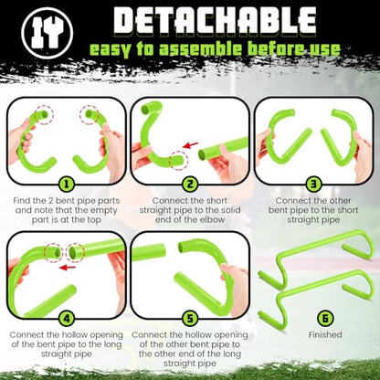 Gemscream 5 Pcs Speed Agility Training Hurdles Detachable Durable Equipment Plyometric and All Purpose Speed Training Hurdle Equipment for Athletes Soccer Basketball - color: Green, size: 6 Inch