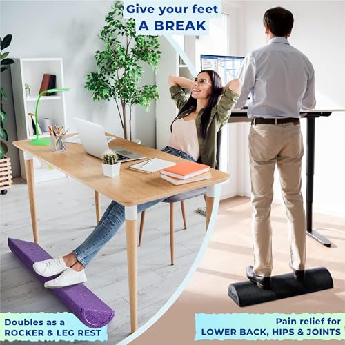 Yes4All High-Density EPP Half Round Back Roller Foam, Exercise Foam Roller for Yoga, Pilates & Stretching - 12, 18, 24, 36 inch - color: Black, style: 36 inch