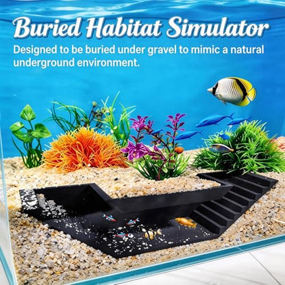 Shrimp Cave, Aquarium Tunnel with 2 Entrances, Shrimp Tank Accessories Hideout Viewing Cave for Small Fish