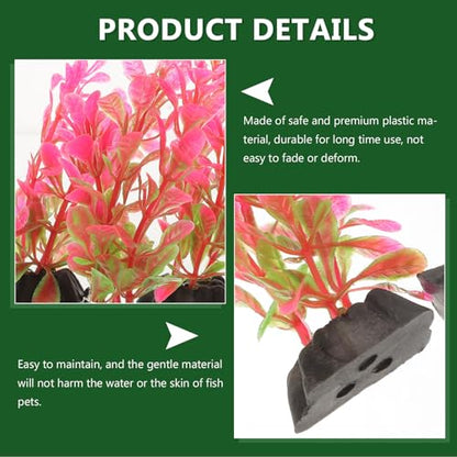 10pcs Artificial Aquarium Plants Plastic Betta Fish Tank Decorations Small Aquatic Grass for Plastic Aquariums Fish Tank Accessories