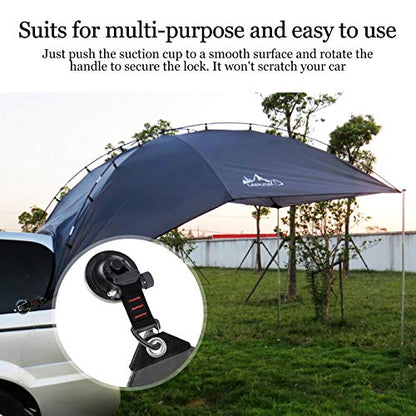 Suction Cups Hooks 8 pcs Car Camping Essentials Heavy Duty Tie Down Suction Cup Camper Accessories with Securing Hook Strong Power for Car Awning Boat SUV Tent Trap Window Glass.(8 pcs)