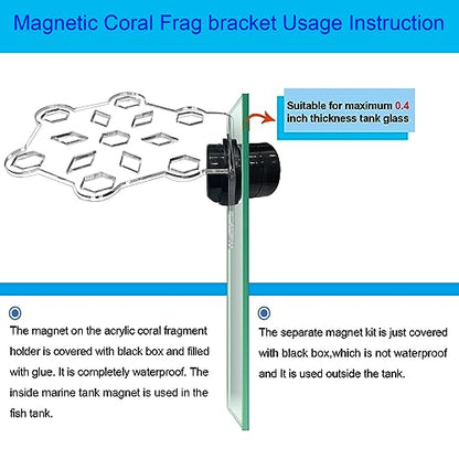 Aquarium Choice Coral Plug Holder - Magnetic Coral Frag Rack (7 Frag Plugs)
