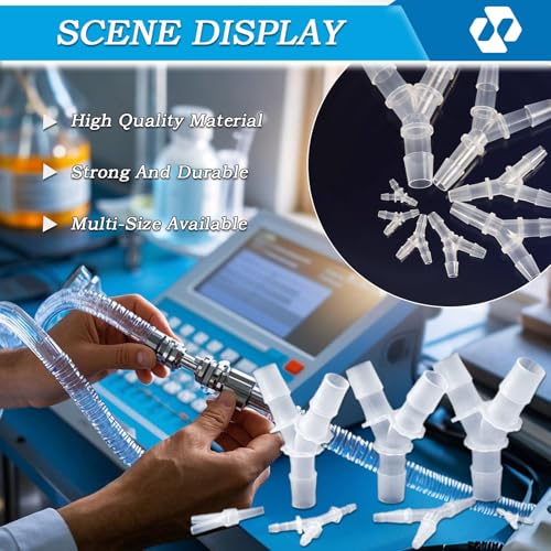 55Pcs Hose Barb Fittings,11 sizes of barbed hose fittings, Equal Barbed Y Shaped 3 Way Plastic Joint Splicer Mender Adapter Union, Hose Plastic Pipe Connectors, for Gas, Liquid, Air Line Tubing Pipe.