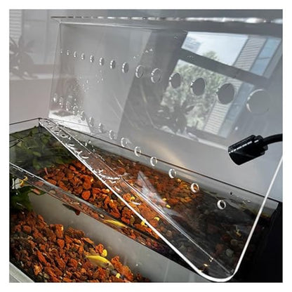 LZMZMQ Custom Size Aquarium Lid, Clear Acrylic Sheet Fish Tank Canopy, Home Outdoor Porch Anti-Fish Jump Cover, Avoid Cat Catching Fish, Top Mount(L20xW20cm/7.9x7.9in) - size: L20xW20cm/7.9x7.9in