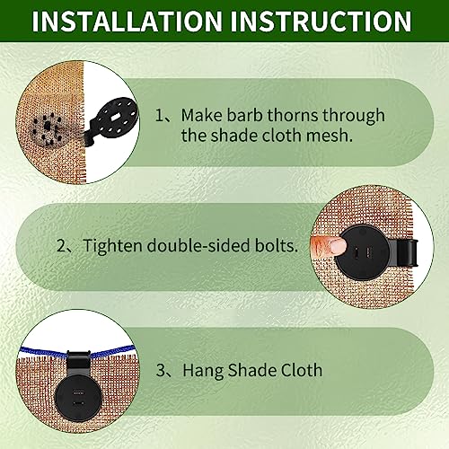 20 Pieces Shade Cloth Plastic Clips Heavy Duty Lock Grips, Round Plastic Black Clips Sunshade Net Fixing Clip Fix Clamp, Shade Fabric Clips for Bird Netting, Greenhouse Outdoor Garden Netting - style: 20PCS