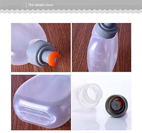AONIJIE 250ML/350ML/500ML/600ML Portable TPU Soft Water Bottle Folding Soft Flasks For Outdoor Marathon Running Hydration Camping Hiking - color: 250ML-PP5