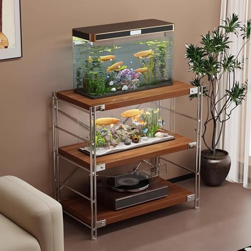 Aquarium Stand ,Adjustable Three-Layer Fish Tank Stand With Shelves, Ideal For Home/Office Use, Space-Saving Storage Solution(60cm/23.6in) - size: 60cm/23.6in