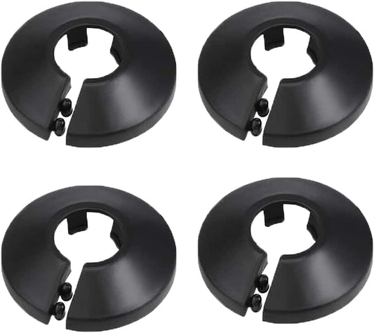 4pcs Plastic Pipe Cover fit for 1.26 Inches Plastic Pipe Flange 1-1/4 Inch Cover Decoration Black Escutcheon Collar Pipe Cover Radiator Hole Wall Cover for Bathroom Wall Pipe Tube Decoration - size: 1.29inches pipe Dia