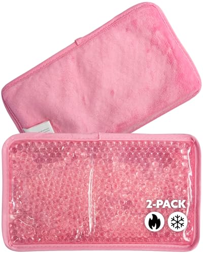 Alpi Rectangle Plush Gel Bead Ice Pack for Muscle Aches & Relaxation - color: Pink, size: Rectangle 2 Pack