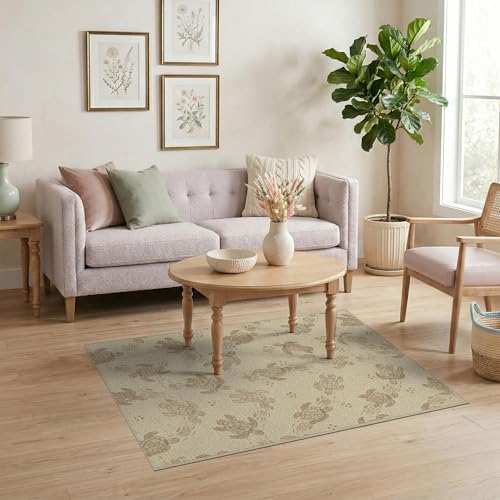 4'x6' Washable Beachy Bubble Accent Rug, Cream Non-Shedding Small Carpet Pet Friendly & Kids Safe Play Mat for Playroom, Bedroom, Reading Nook | Ref:1955150 - color: Beige/Pattern 20, size: 4' x 6' (Rectangular)