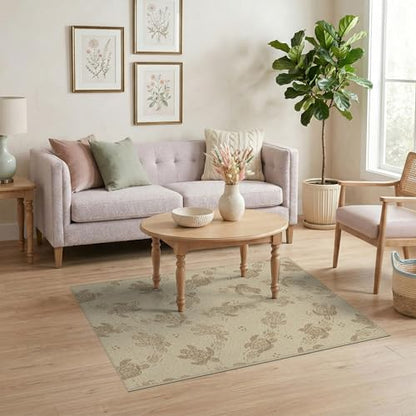 4'x6' Washable Beachy Bubble Accent Rug, Cream Non-Shedding Small Carpet Pet Friendly & Kids Safe Play Mat for Playroom, Bedroom, Reading Nook | Ref:1955150 - color: Beige/Pattern 20, size: 4' x 6' (Rectangular)