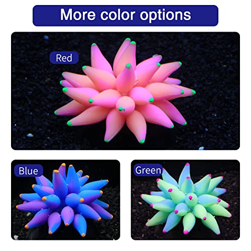 Soft Silica Gel Moves Naturally with Water Flow, Aquarium Decorations Glow in The Dark, Glowing Coral Ornaments for Fish Tank Decorations (Green, Winter Beauty)