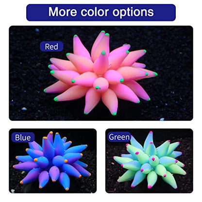 Soft Silica Gel Moves Naturally with Water Flow, Aquarium Decorations Glow in The Dark, Glowing Coral Ornaments for Fish Tank Decorations (Green, Winter Beauty)