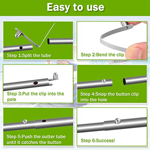 8 Pieces Push Button Spring Clips Tent Pole Clips Stainless Steel Kayak Paddle Spring Snap Clips Locking Tube Pin for Camping Kayak Paddle Tent Pole - color: Silver, size: 9mm