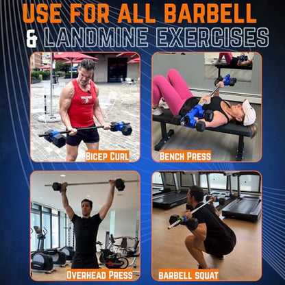 Dumbbell Converter to Barbell For 1" Bars, 500lb, Black w/Collars - color: Black (for standard 1" bar)