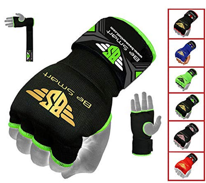BeSmart Pro Training Ladies Boxing Inner Gloves Hand Wraps MMA Fist Protector Bandages Mitts - color: Green, size: Medium