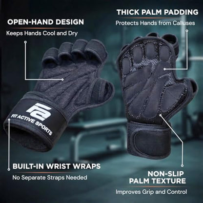 Fit Active Sports Gym Workout Gloves for Men Women Weight Lifting - size: X-Large
