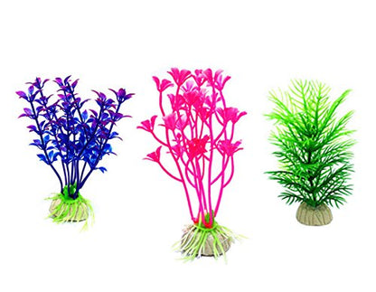 Artificial Aquatic Plants 11 Pcs Small Aquarium Plants Artificial Fish Tank Decorations，Used for Household and Office Aquarium Simulation Plastic Hydroponic Plants
