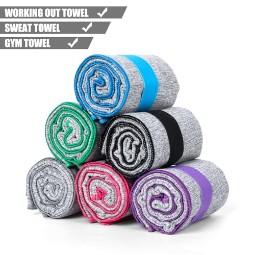 6 Pack Microfiber Gym Towels Quick Dry Lightweight Sweat Towel for Men Women Working Out Fitness Tennis Running Hiking Cycling Fishing Camping(6 Pack(Grey)) - color: 6 Pack(grey)