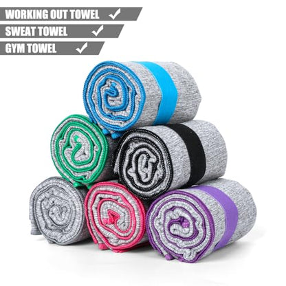 6 Pack Microfiber Gym Towels Quick Dry Lightweight Sweat Towel for Men Women Working Out Fitness Tennis Running Hiking Cycling Fishing Camping(6 Pack(Grey)) - color: 6 Pack(grey)