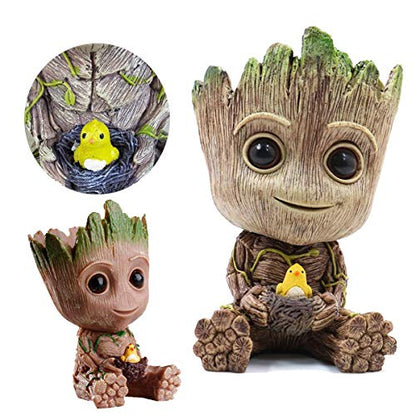 TEEMO Aquarium Groot Air Bubbler Decorations, Air Bubbler Resin Brown Decorations for Fish Tank.