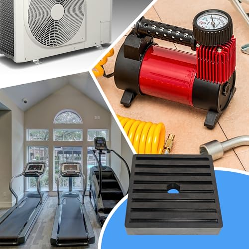 Shock Pad Anti Vibration Pads for Air Compressor or Equipment Solid Rubber, Heavy Duty EVA Mechanical, HVAC, Air Conditioner, Washer and Dryer, Treadmills Anti-Vibration Isolation Pad 4 X 4 X 7/9