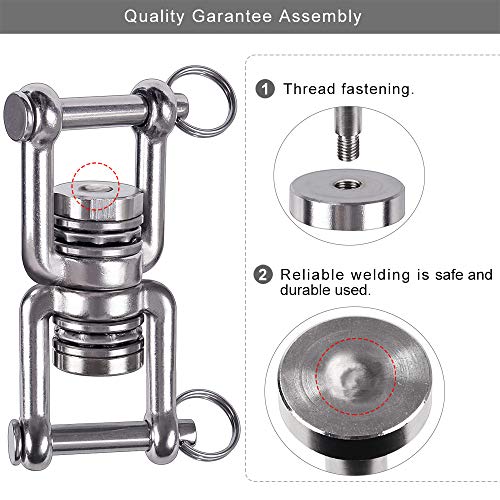 BeneLabel 360 Swing Swivel with Bearing Double Ended Swivel Eye Hook - color: Double Opening(1 Pack)