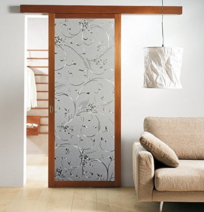 Window Privacy Film Static Cling Non-Adhesive Window Film Frosted Glass Bathroom Door Decoration Privacy Covering (17.7"x 78.7")