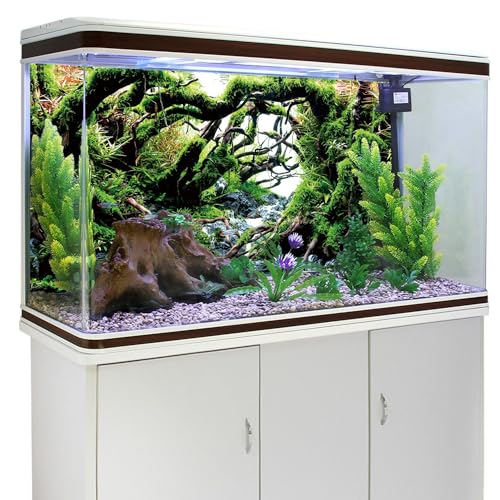 AWERT 48x20 inches Branches Fish Tank Background Green Algae Aquarium Background River Bed & Lake Aquarium Background Vinyl Background