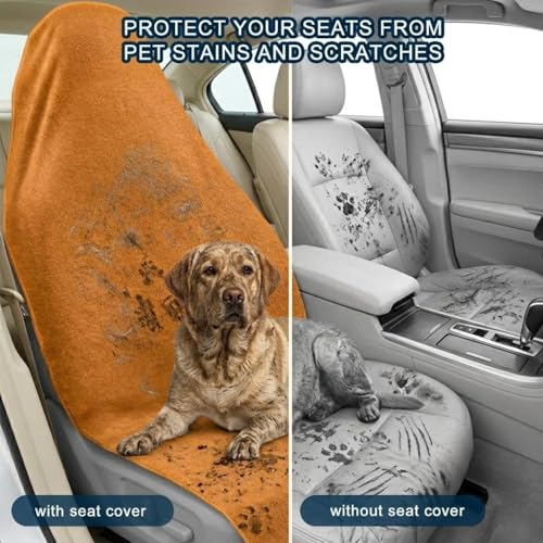 Car Seat Towel Cover, Universal Front Seat Protector for Cars, SUVs and Trucks, Sweat Towel Car Seat Cover for Gym, Yoga, Swimming, Pets and Family Travel, Golden Sunset, 2 Pack - color: Golden Sunset