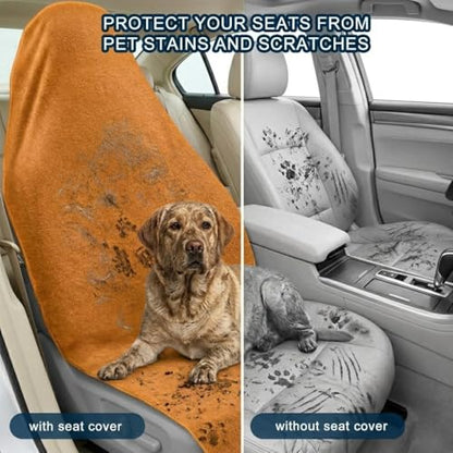 Car Seat Towel Cover, Universal Front Seat Protector for Cars, SUVs and Trucks, Sweat Towel Car Seat Cover for Gym, Yoga, Swimming, Pets and Family Travel, Golden Sunset, 2 Pack - color: Golden Sunset