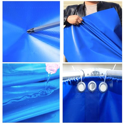 Portable Canvas Fish Tank for Saltwater Fish Storage, Durable Temporary Pond Liner for Garden, Agriculture, Aquaculture Use, 576L Capacity