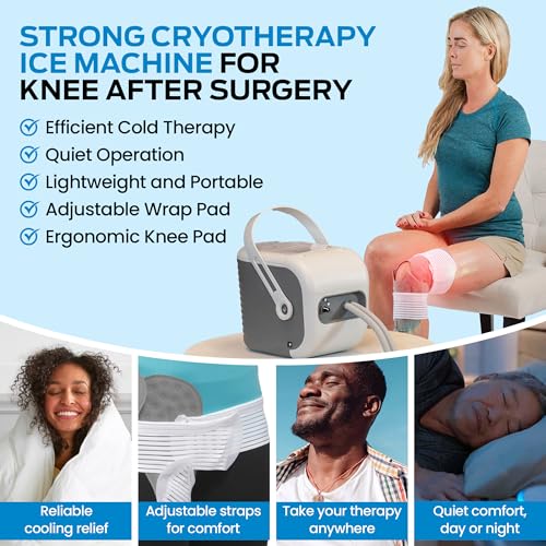 Ossur Cold Rush Cold Therapy Machine with Knee Pad - Quiet Cryotherapy System for Post-Surgery Recovery, Knee Replacement, ACL, Pain Relief & Swelling- Knee Pad Included