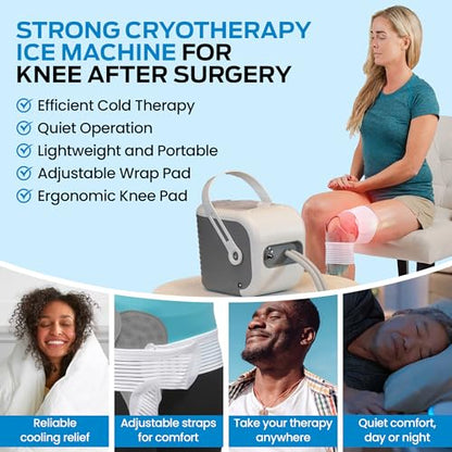 Ossur Cold Rush Cold Therapy Machine with Knee Pad - Quiet Cryotherapy System for Post-Surgery Recovery, Knee Replacement, ACL, Pain Relief & Swelling- Knee Pad Included