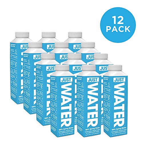 JUST Water, Premium Pure Still Spring Water in an Eco-Friendly BPA Free Plant-Based Bottle - Naturally Alkaline, High 8.0 pH - Fully Recyclable Boxed Carton, 16.9 Fl Oz (Pack of 12) - size: 16.9 Fl Oz (Pack of 12)